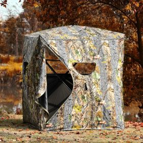 3 Person Portable Pop-Up Ground Hunting Blind with Tie-downs (Color: Camouflage) 3 Person Portable Pop-Up Ground Hunting Blind with Tie-downs (Color: Camouflage)